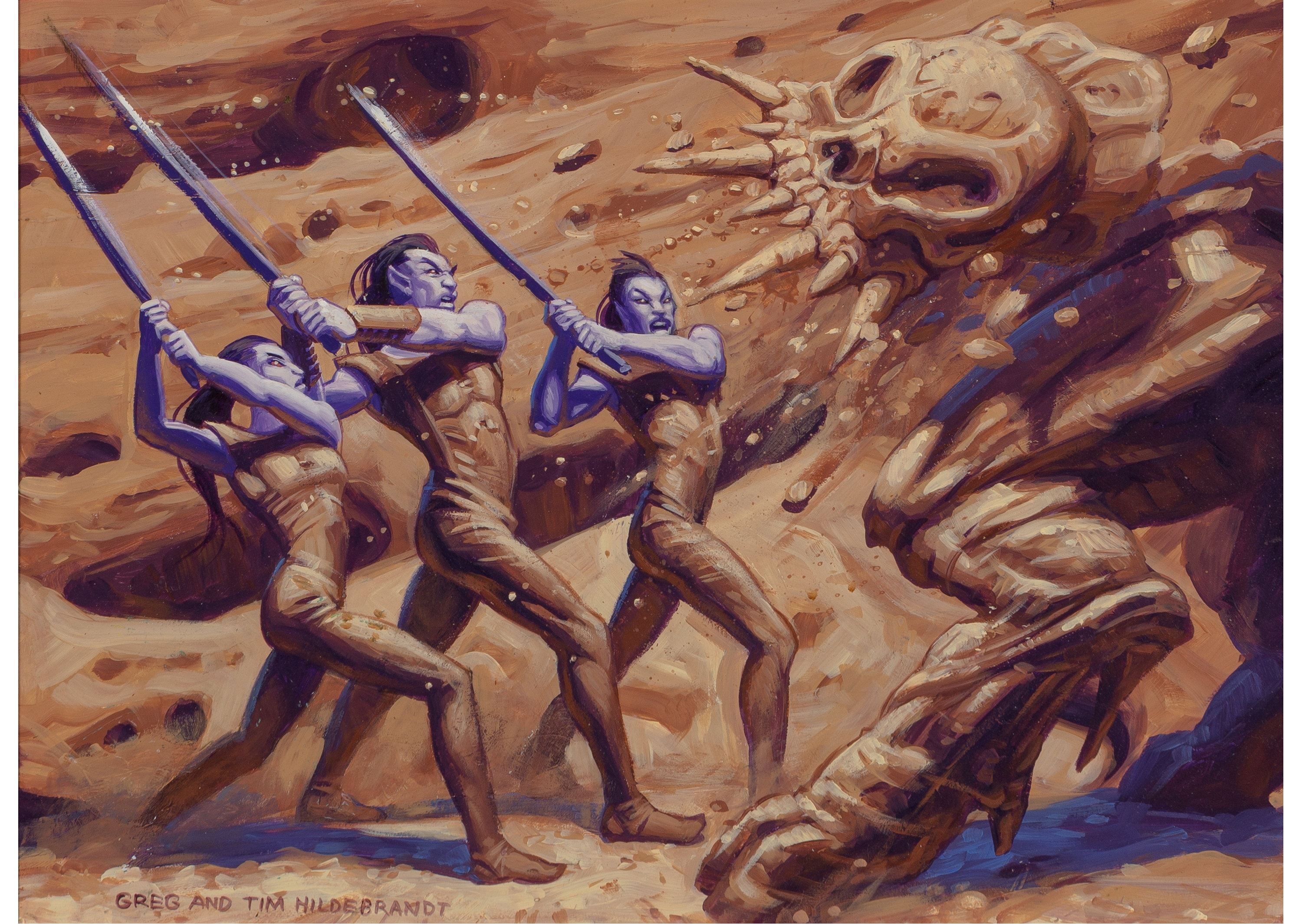 Artwork by Greg Hildebrandt, Silkenfist Order, Magic the Gathering card, Made of Acrylic on board