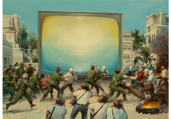The West Bank T.V. Coverage, T.V. Guide interior illustration