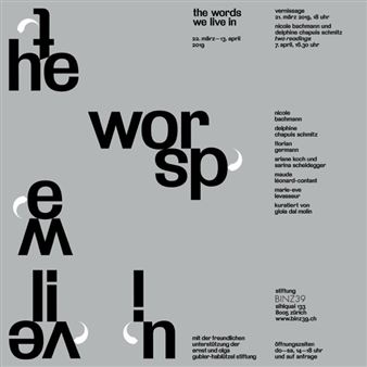 The Words We Live In - Stiftung Binz 39