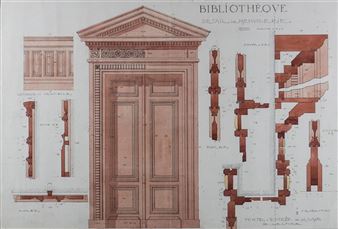 French School 20th Century Ecole Des Beaux Arts Architectural Drawing Of The Side Elevation Of A Building Mutualart
