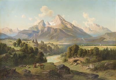 Berchtesgadener Landschaft mit Watzmann by Josef Mayburger, 1867