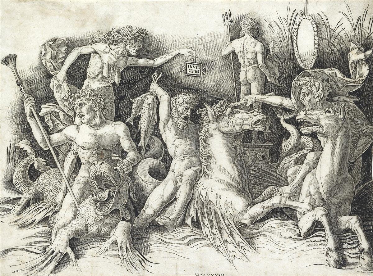 The Battle of the Sea Gods: The Left Half of a Frieze by Andrea Mantegna, circa 1485-1488