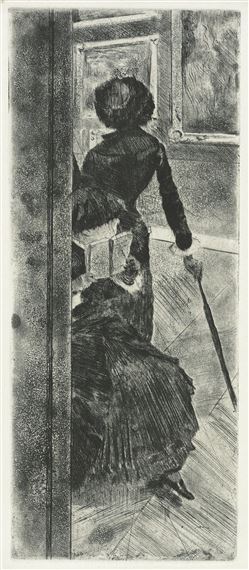 Au Louvre, la peinture, Mary Cassatt by Edgar Degas, circa 1879-1880