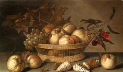 A basket with cherries by Balthasar van der Ast, 1647