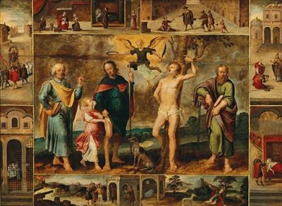 Artwork by Otto van Veen, Saints Roch, Made of oil on panel