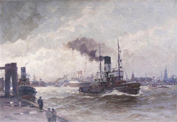 Port of Hamburg by Adolf Mühlhan