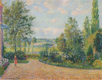Le Jardin d'Octave Mirbeau, la terrasse, Les Damps - Camille Pissarro