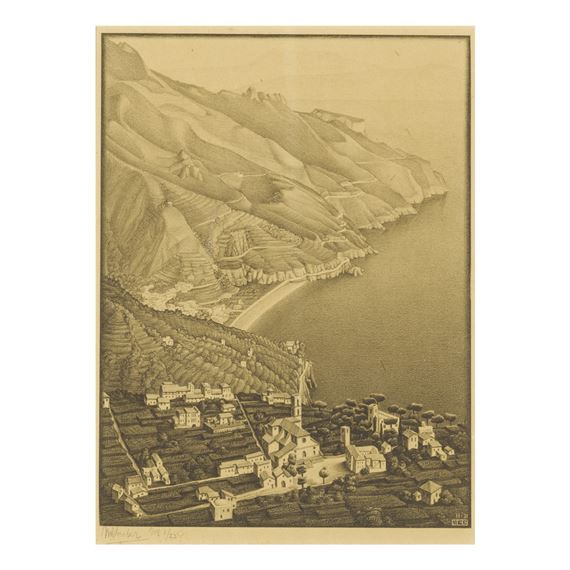 RAVELLO AND THE COAST OF AMALFI (BOOL/KIST/LOCHER/WEIRDA 152) by Maurits Cornelis Escher, 1931