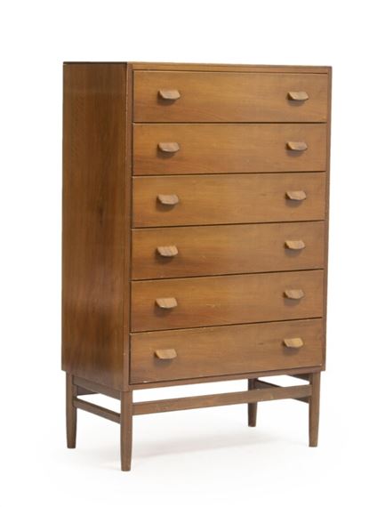 Volther Poul A Walnut Chest Of Drawers With Six Drawers And