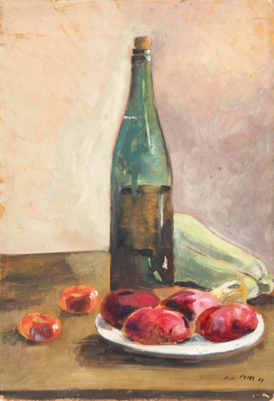 Natura morta con bottiglia by Filippo de Pisis, 1923