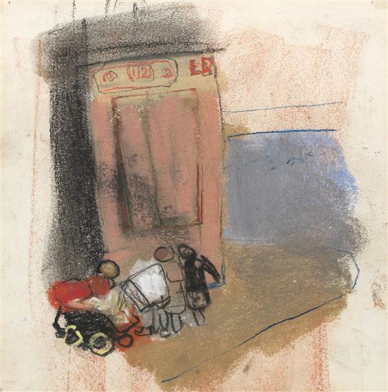 Children with Pram by Joan Kathleen Hardy Eardley