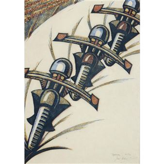 "SPEEDWAY" - Sybil Andrews