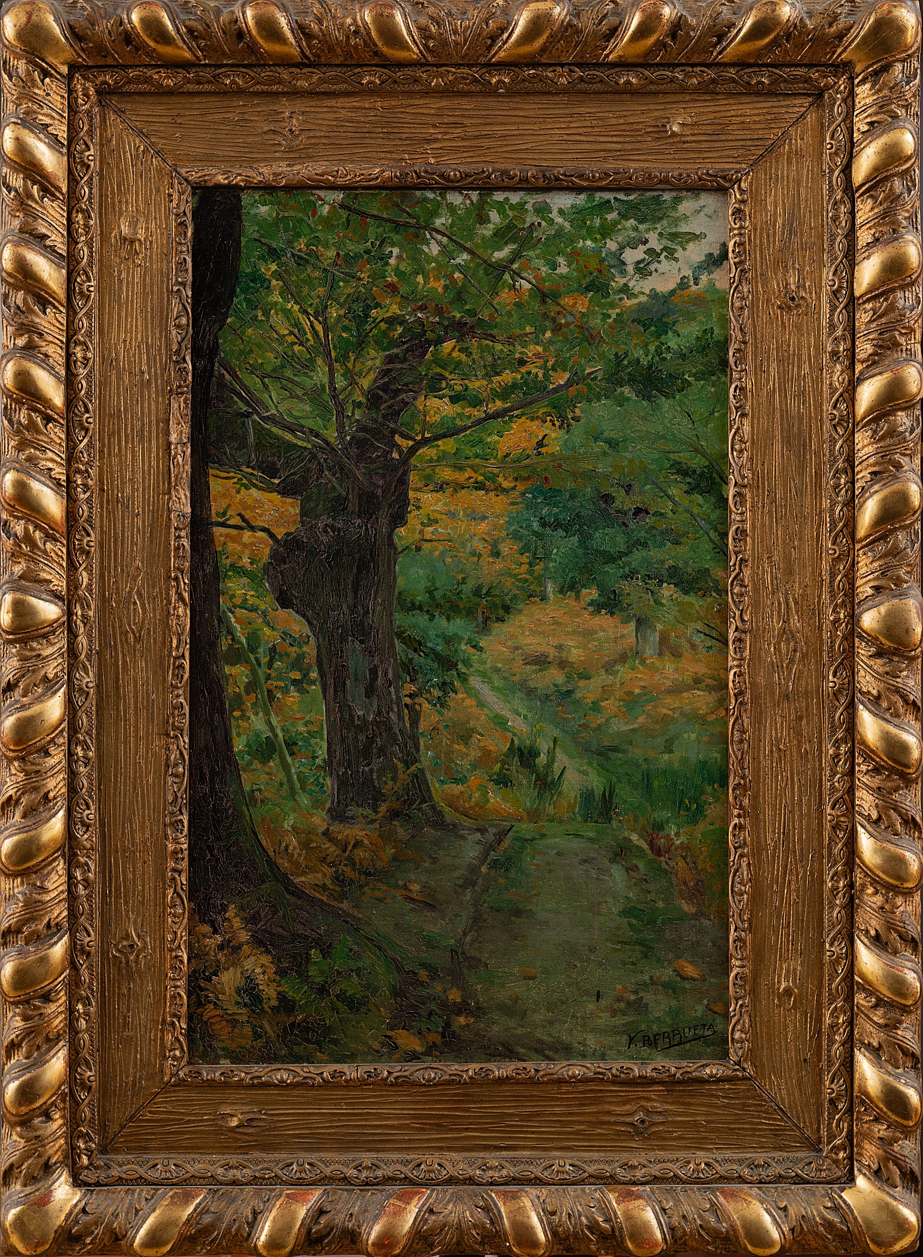Artwork by Vicente Berrueta, Paisaje con árbol, Made of Oil / Canvas