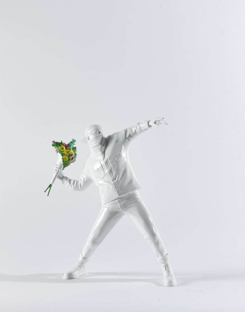 Banksy Flower Bomber Bearbrick 1000% – Medicom, Neuf, Collector
