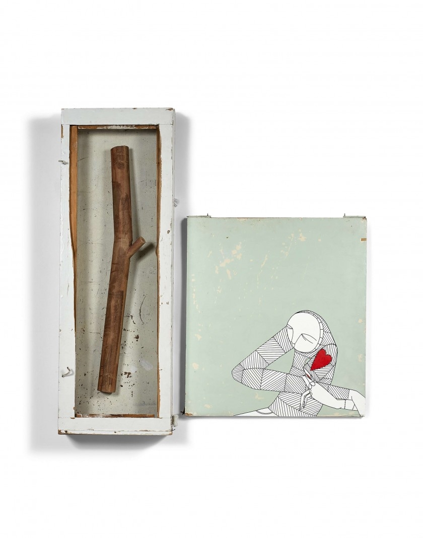 Artwork by Know Hope, A reflection, Made of Mixed media on wood (diptych)