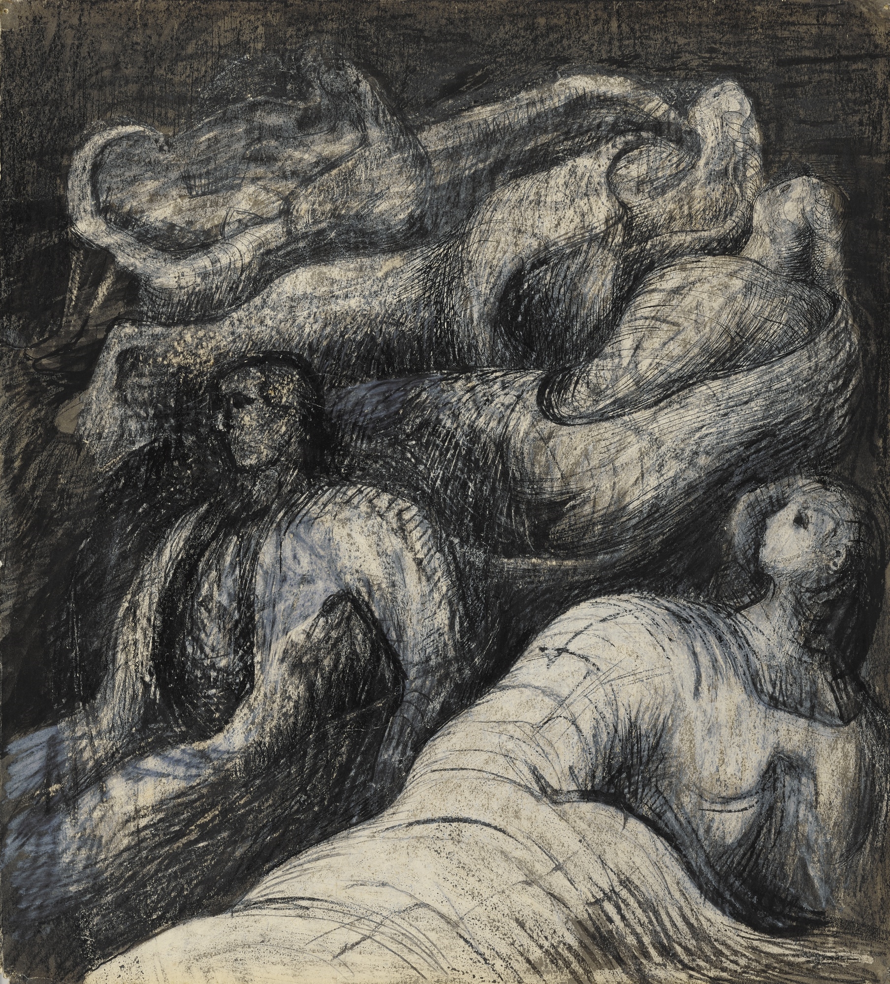 Henry Moore | SHELTER DRAWING (1941) | MutualArt