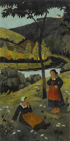 Deux bretonnes au bord de l'Aulne by Paul Sérusier, 1897