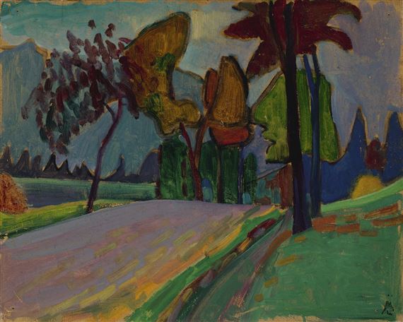 Landstrasse Herbst (Country Road in Autumn) by Gabriele Münter, circa 1908