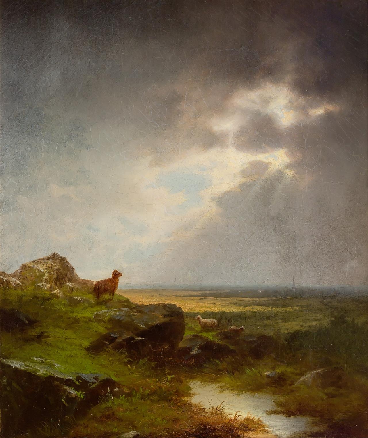 Sheep in a Meadow by John William Casilear