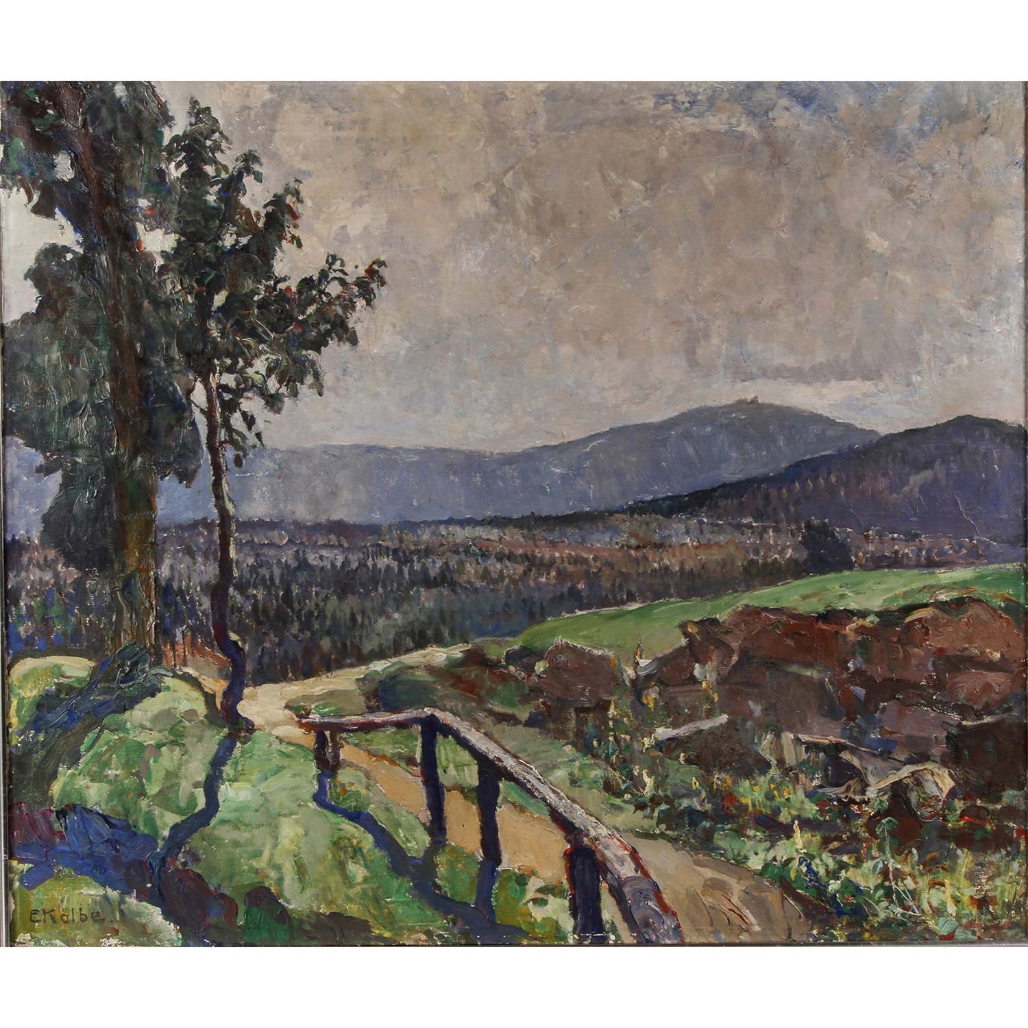 Artwork by Ernst Kolbe, Auf einer Hochebene im Gebirge, Made of Oil on canvas