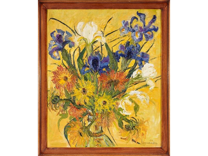 Artwork by Olga Limansky, Nature morte aux fleurs, Made of Oil on panel