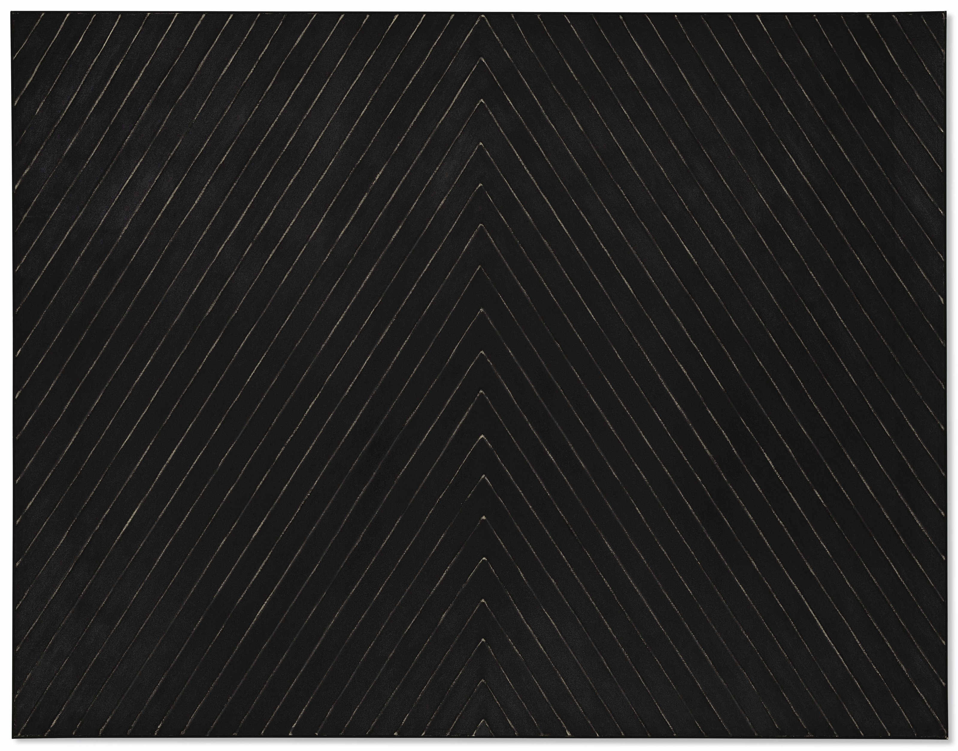 Artwork by Frank Stella, Point of Pines, Made of enamel on canvas