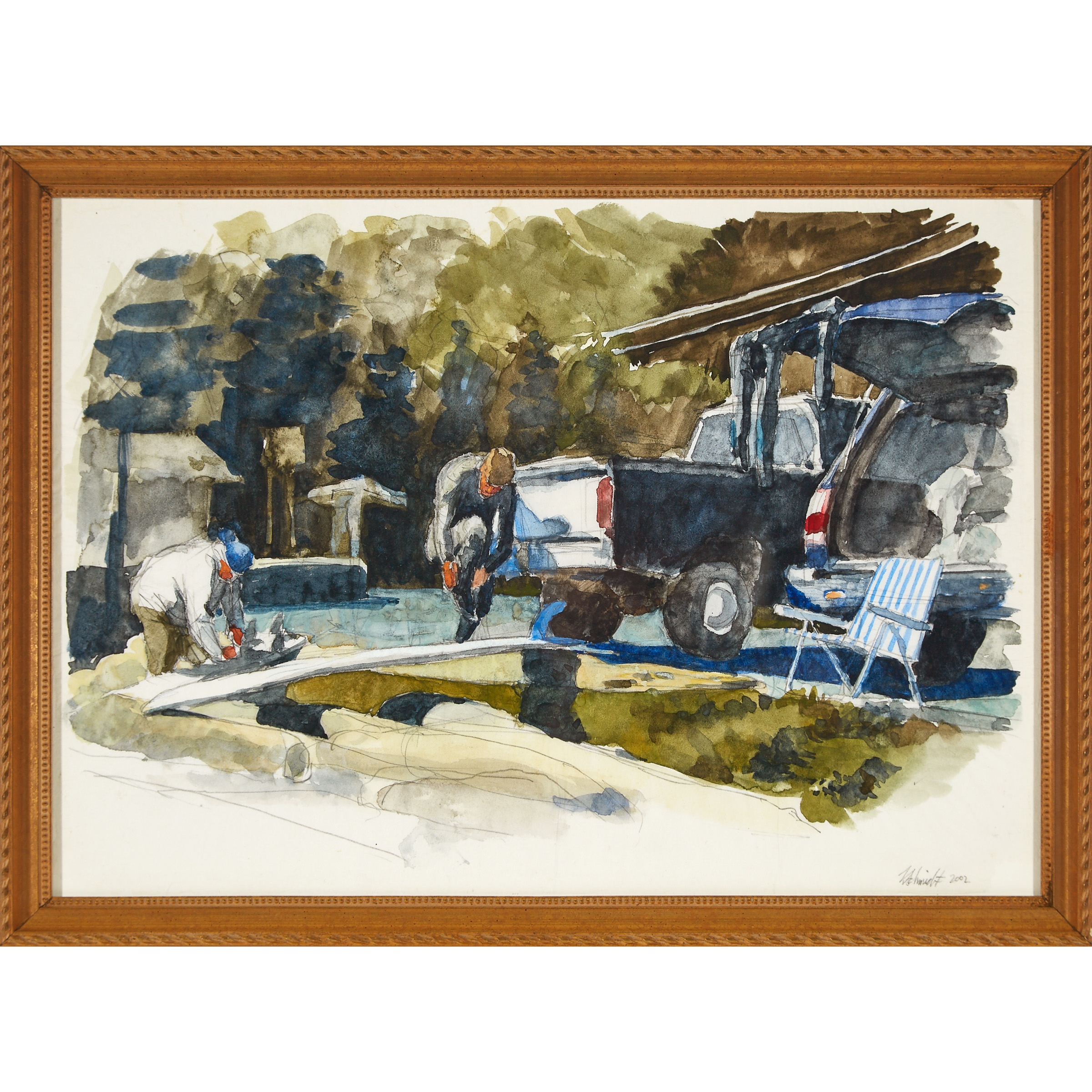 Artwork by Kevin Schmidt, SMALL WAVES, Made of watercolour on rice paper