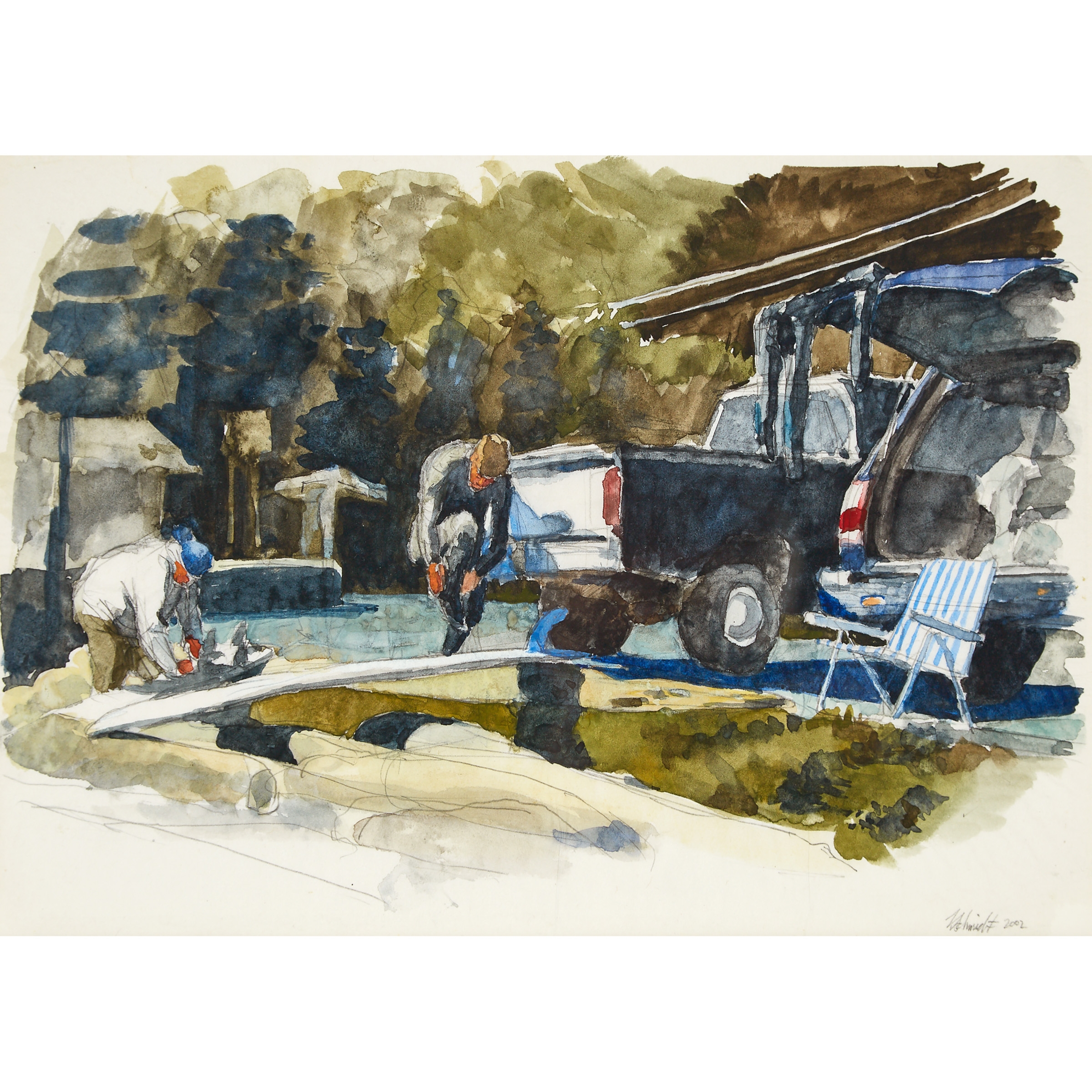 Artwork by Kevin Schmidt, SMALL WAVES, Made of watercolour on rice paper