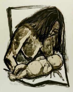 Mutter und Kind by Otto Dix, 1951