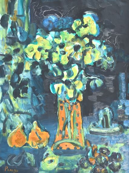 NATURALEZA MUERTA CON FLORES Y FRUTAS by Leopoldo Presas