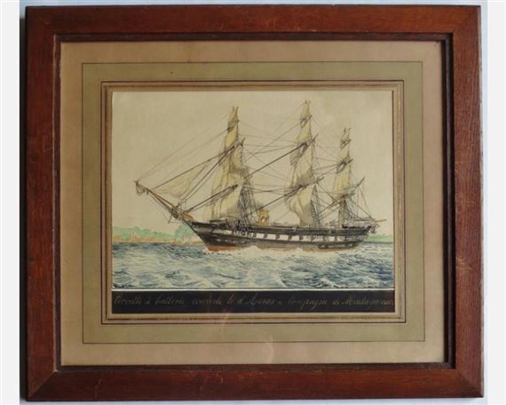 Trois mâts Corvette à batterie couverte Le d' Assas, campagne de madagascar by Matteo Falcone