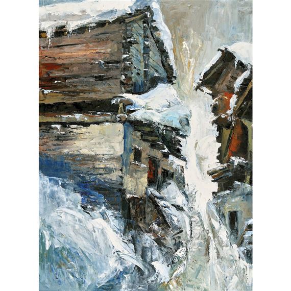 Winterliches Bergdorf by Paul Sechaud