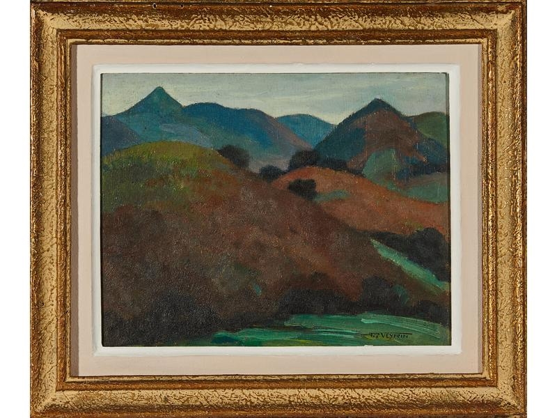 Artwork by Philippe Veyrin, Montagnes au Pays Basque, Made of Oil on panel