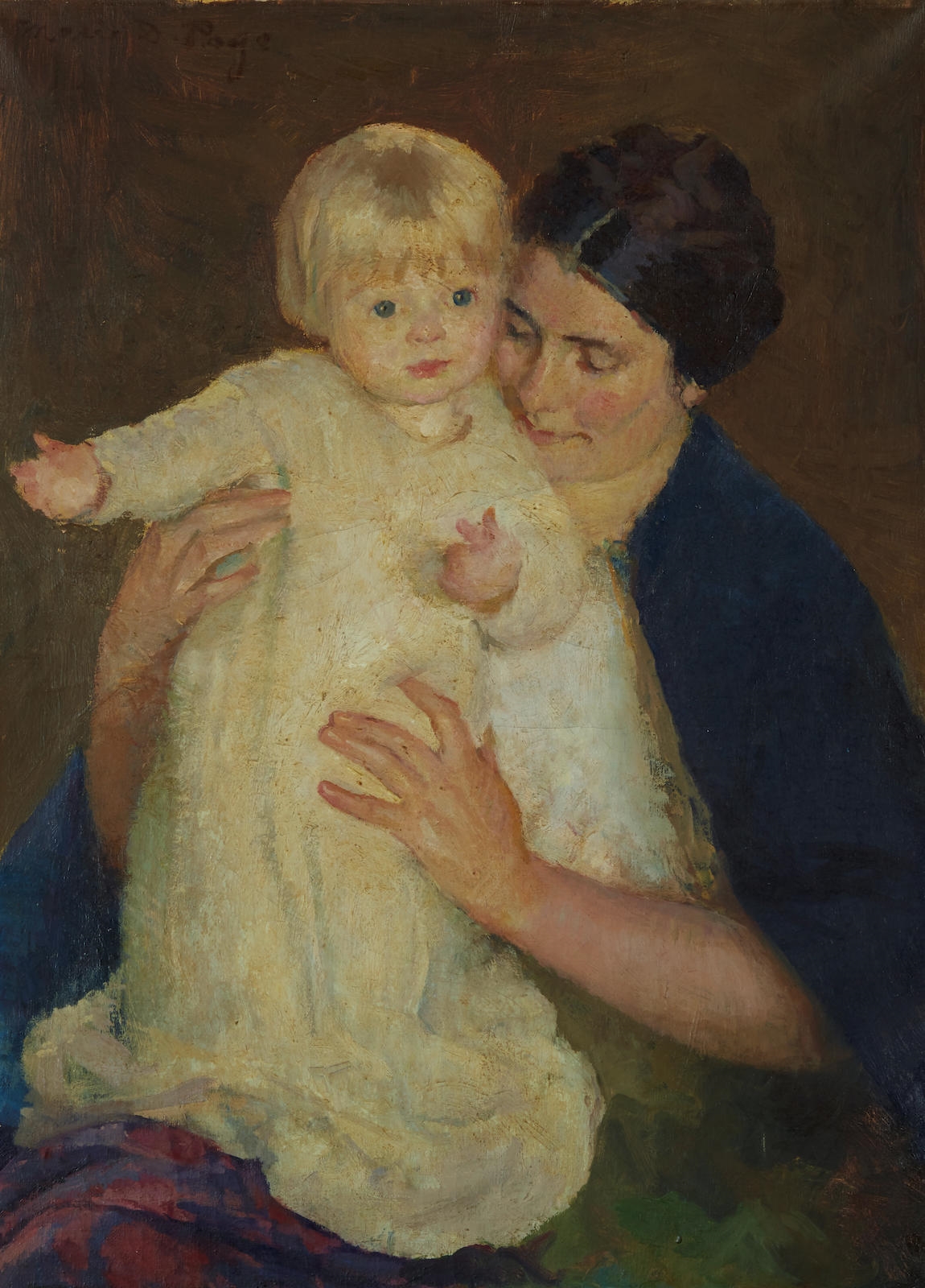 Marie Danforth Page | Woman with Baby in White | MutualArt