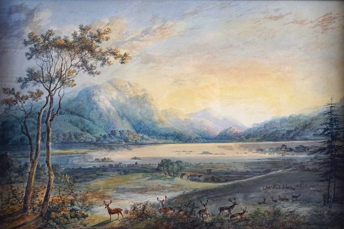 John Laporte The Lower Lake, Killarney, from Lord Kenmare’s Deer Park (1831) MutualArt