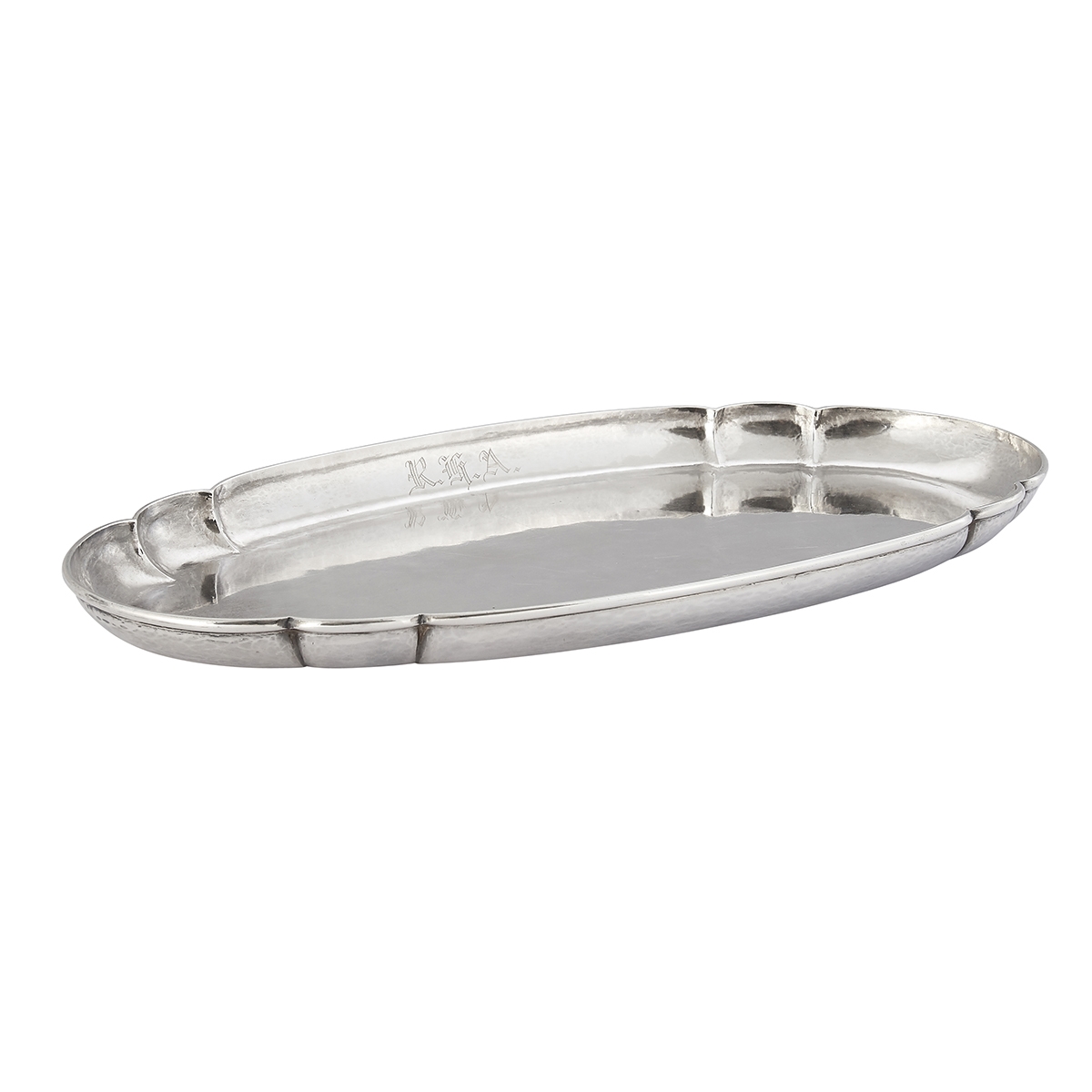 Artwork by Bjarne Becker Andersen , Lobed oval tray, #321, Made of sterling silver