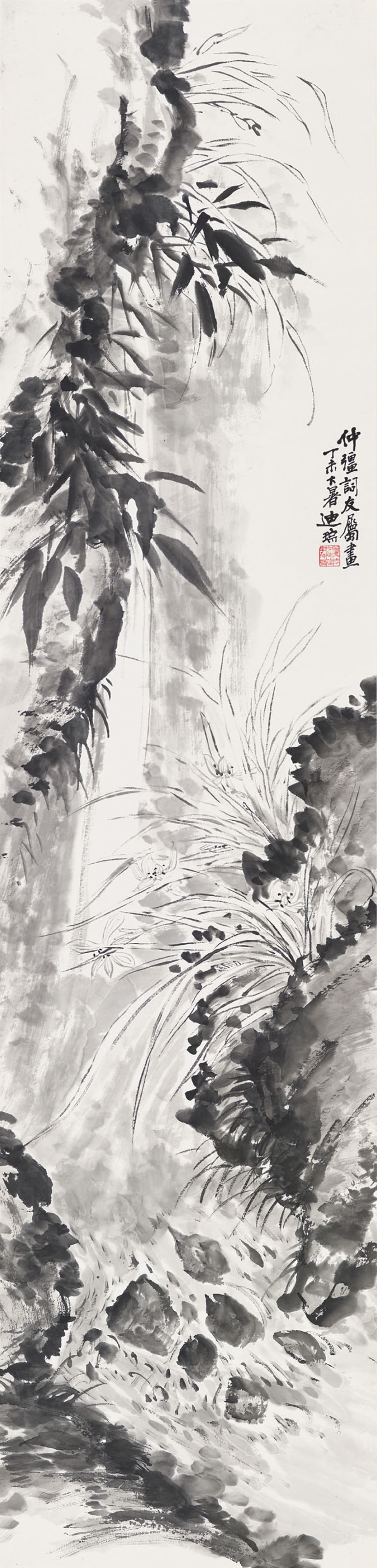 Artwork by Xiang Dicong, Orchid and Bamboo, Made of Hanging scroll, ink on paper