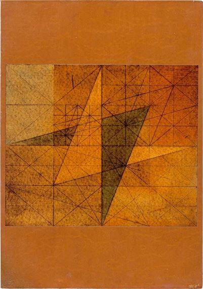 Verschränkung von Kühl und Warm auf Kupfer by Hermann Glöckner, Circa 1933-1935