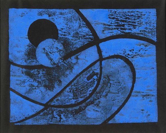 o.T. (Variante zu Blatt 2 der Folge "10 Handdrucke") by Hermann Glöckner, 1963-1974