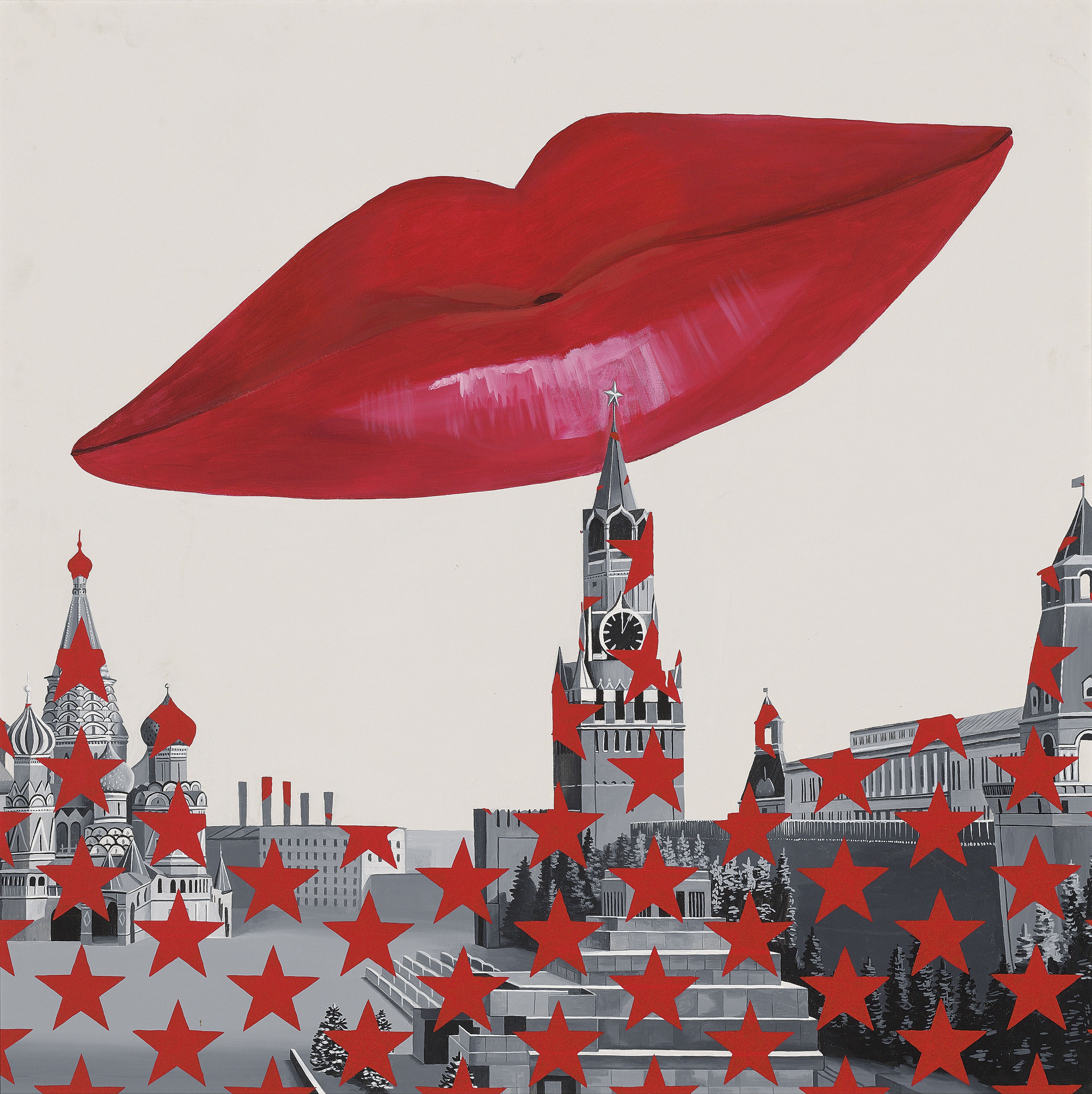 Artwork by Rostislav Lebedev, Over the Kremlin, Made of oil on canvas