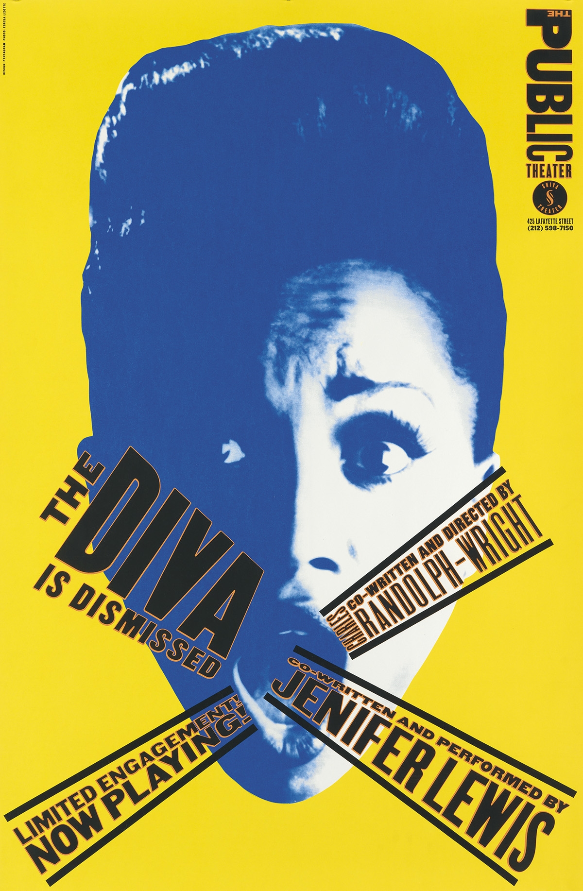 Paula Scher THE PUBLIC THEATER. Group of 7 posters. Circa 1990s