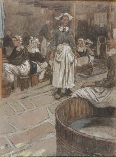 La Pause à l'usine de Sardines by John Herman Recknagel, 1900