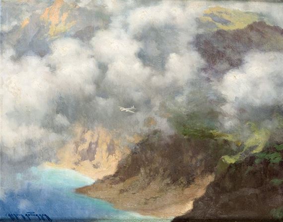 Paisaje Con Avion by Julio Garcia Gutierrez