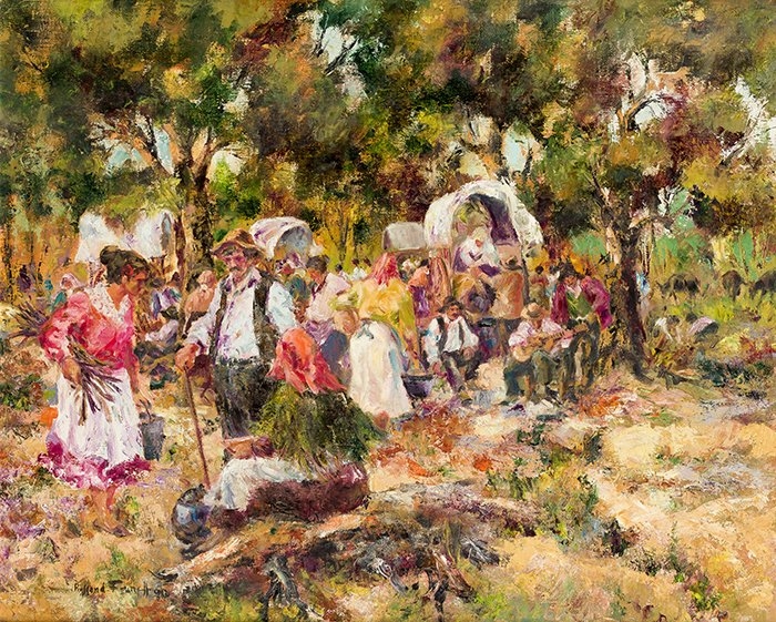 Artwork by Rossend Franch Cubells, Romería, Made of oil on canvas