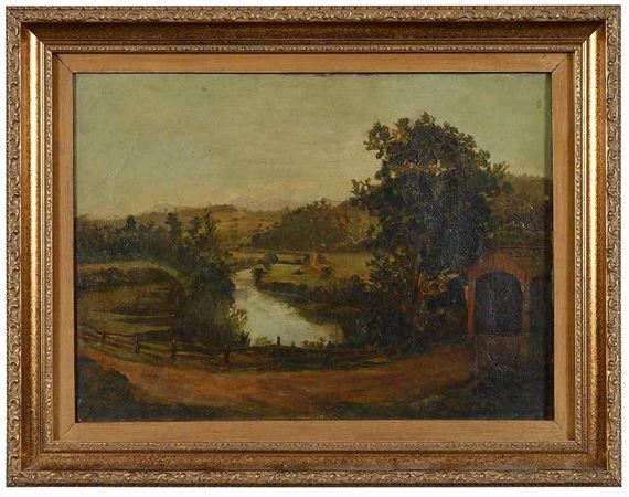 The Covered Bridge by American School, 19th Century, 19th Century