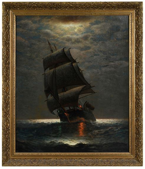 Schooner by Moonlight by James Gale Tyler