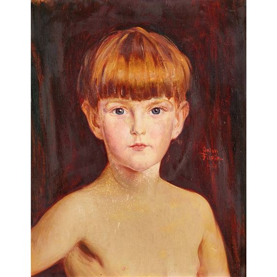 Knabenporträt by Anton Filkuka, 1927