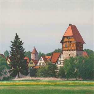 Dinkelsbuhl in Spring by Hiroshi Hada, 1992