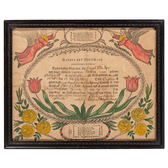 Ohio-Printed Fraktur for Birth in Montgomery County, Ohio - Johann Gala