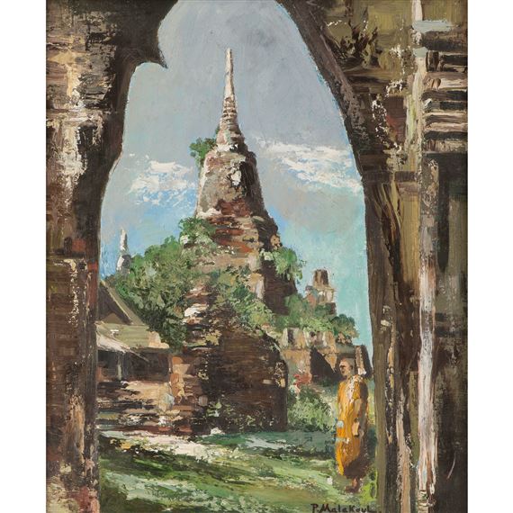 Thai Pagoda by M.L. Poum Malakoul, dated  1960